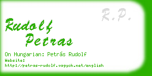 rudolf petras business card